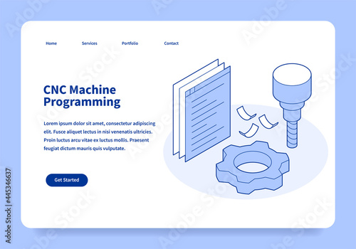 CNC Machine Programming Landing Page Concept