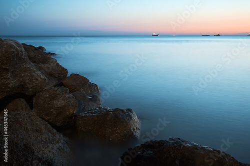 sea       at sunset