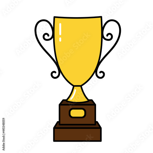 Competition winner cup. Doodle style icon.