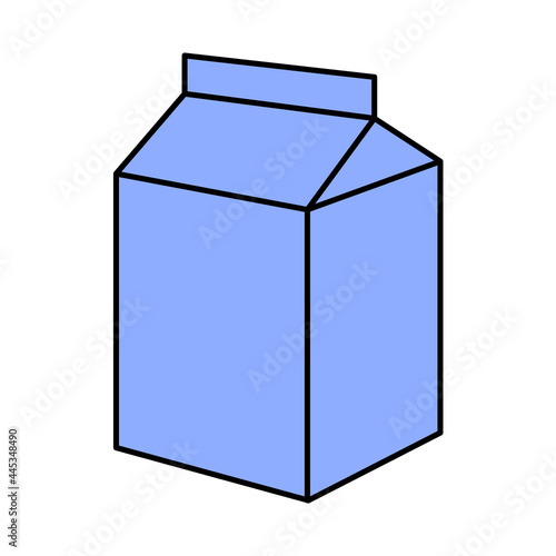 Package of milk, juice. Doodle style icon.