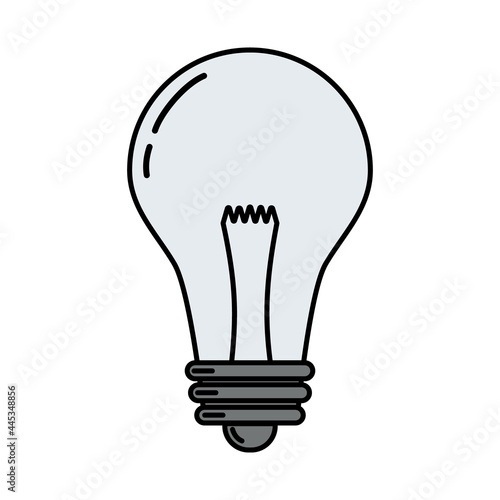 Electric incandescent lamp. Doodle style icon.