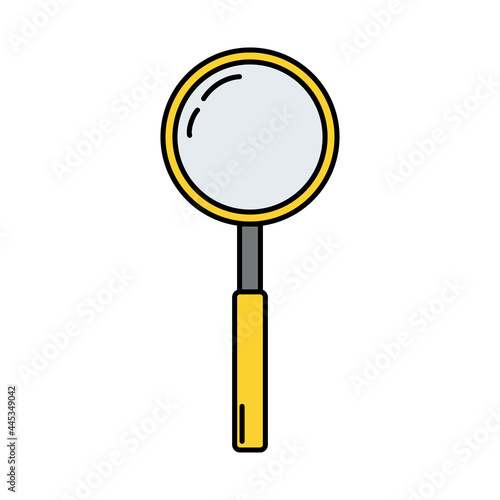 Magnifier. Doodle style icon.