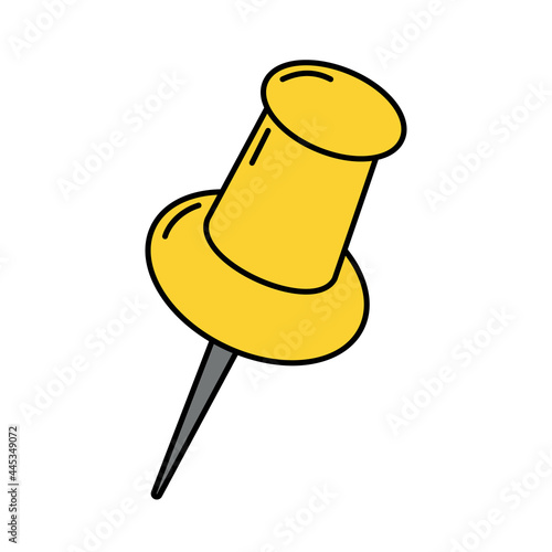 Drawing pin. Doodle style icon.