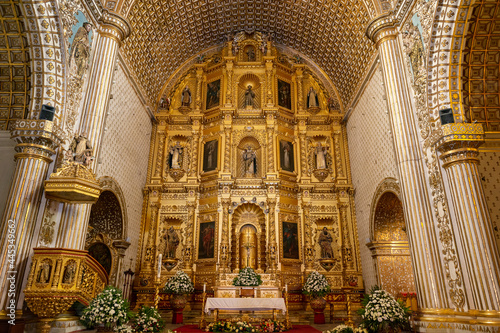 Detail of the interior of the Santo Domingo de Guzman Church  in the city of Oaxaca de Juarez  Mexico.