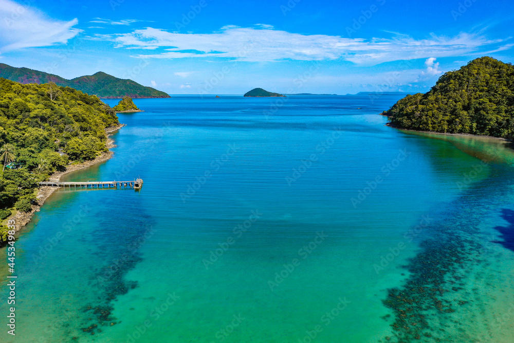 Aerial view of Koh Ngam, in Koh Chang, Trat, thailand