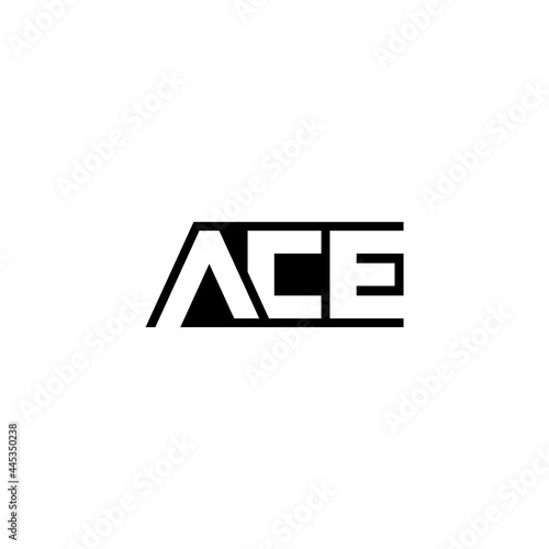 Ace lettering, negative space. Business logo design.