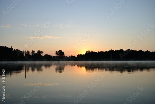 Summer fishing on the lake, dawn. © Юрий Фатеев