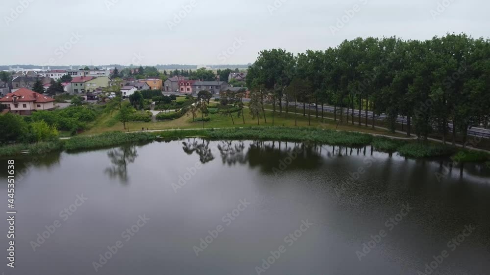 Flight over the city of Lubien Kujawski, Poland. Flight over the city of Lubien Kujawski, Poland.