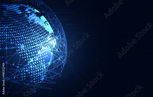 Global network connection. World map point and line composition concept of global business. Vector Illustration