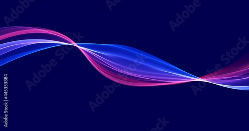 Abstract blue and red lines background. Flow dynamic wave. Digital data structure. Future mesh or sound wave. Motion visualization. Magic vector illustration.