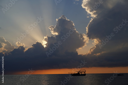 clouds and sea at sunrise 