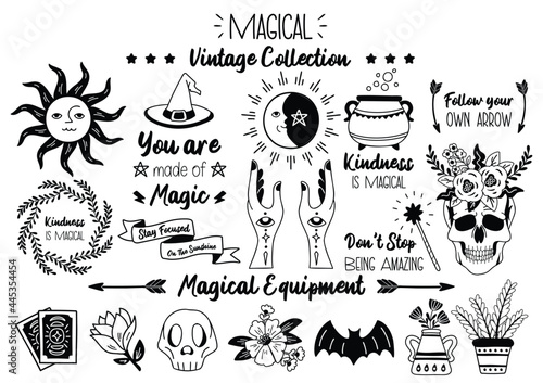 Magical halloween quote illustration Vector for banner