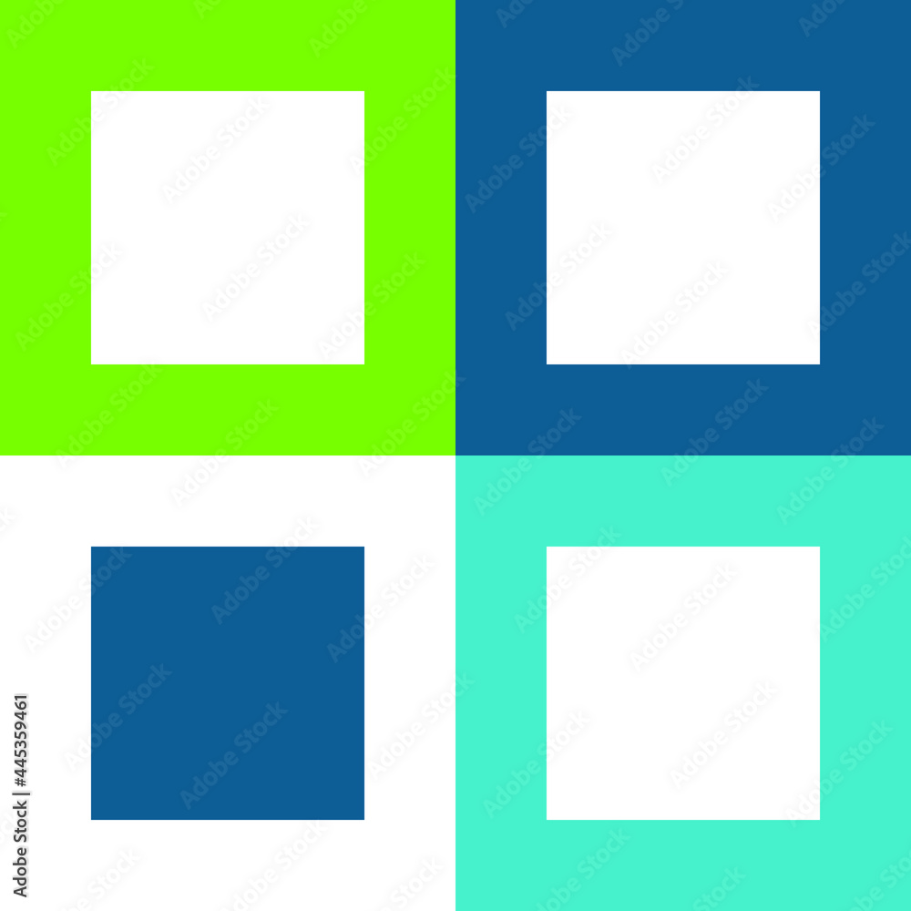 Black Square Flat four color minimal icon set Black Square Flat four color minimal icon set
