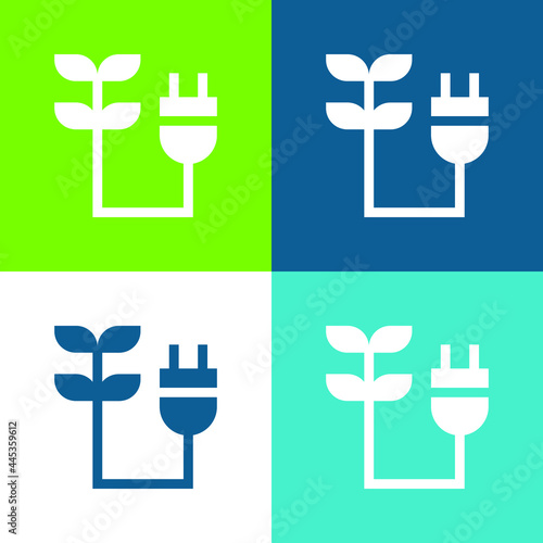 Bioenergy Flat four color minimal icon set