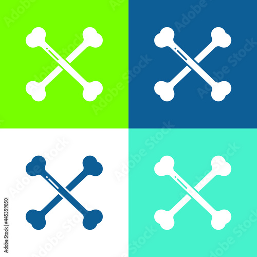 Bone Flat four color minimal icon set