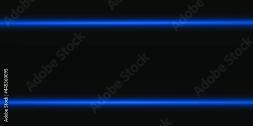 Abstract neon blue lights lines on black background vector illustration. Easy replace use to any image.