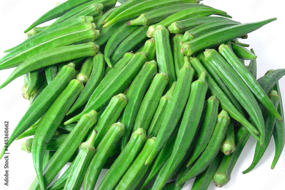Fresh young okra or Lady Fingers background, Indian bhindi Fresh young okra or Lady Fingers background, Indian bhindi