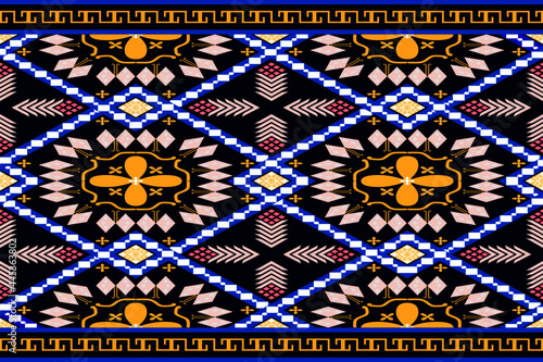 Vector,illustator,Geometric ethnic ikat seamless pattern,Patterns design for fabric,wallpaper,background,wall,tile,carpet,wrapping,clothing,batik,Abstract ethnic geometric pattern