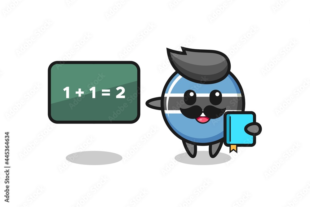 Illustration of botswana flag badge character as a teacher Illustration of botswana flag badge character as a teacher