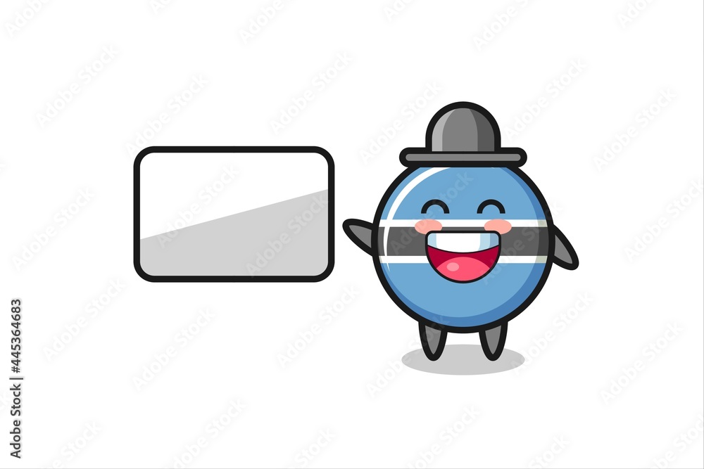 botswana flag badge cartoon illustration doing a presentation botswana flag badge cartoon illustration doing a presentation