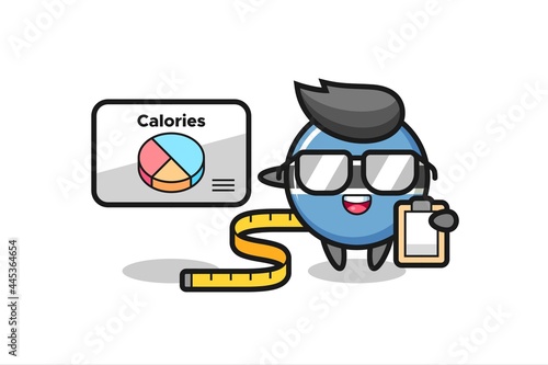 Illustration of botswana flag badge mascot as a dietitian