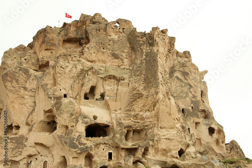 Uchisar Castle Cappadocia, Nevsehir, Turkey. Natural formation.