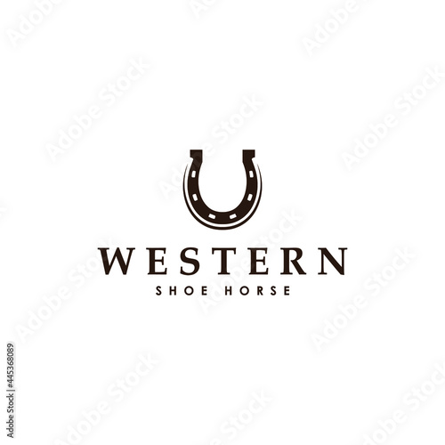 blacksmith horseshoe stable logo vector illustration design