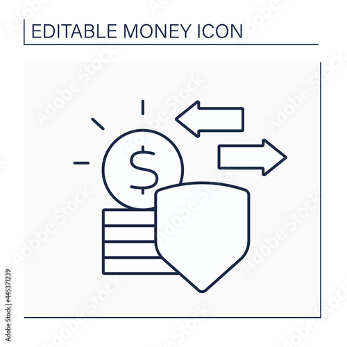 Legal tender line icon. Coins or banknotes which offered in payment of a debt.Money concept. Isolated vector illustration. Editable stroke