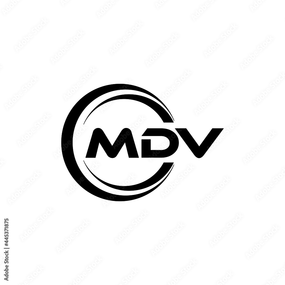 MDV letter logo design with white background in illustrator, vector ...