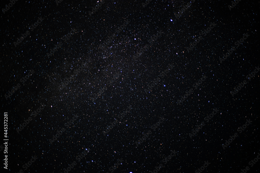 Fototapeta premium starry sky in the northern hemisphere, stars in the sky in summer July 2021. astrophotography in real time