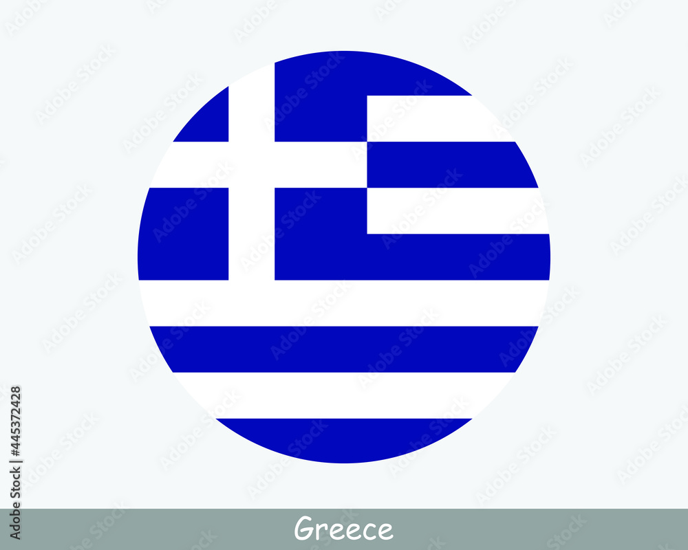 Greece Round Circle Flag. Greek Circular Button Banner Icon. Hellenic Republic EPS Vector Greece Round Circle Flag. Greek Circular Button Banner Icon. Hellenic Republic EPS Vector
