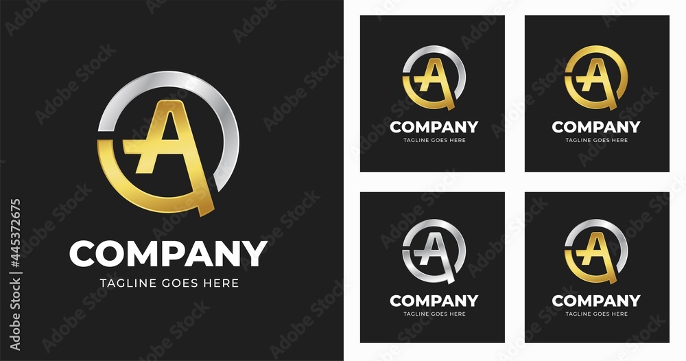 Letter initial A logo design template with circle shape style Letter initial A logo design template with circle shape style
