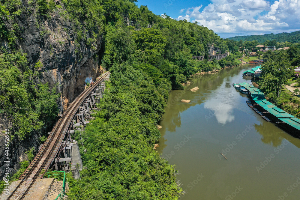 Death Railway bridge, Siam Burma Railway, in Kanchanaburi, Thailand