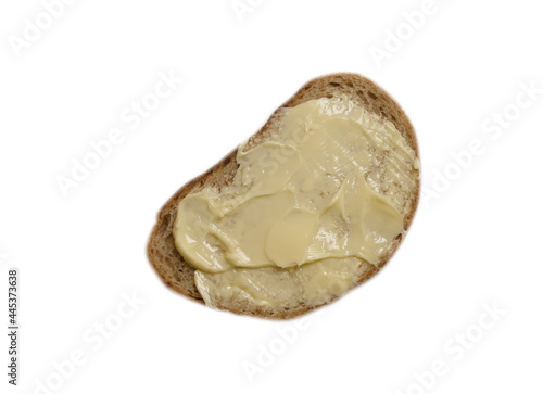 bread and butter isolated on white background 