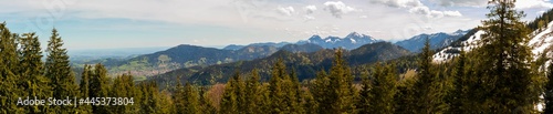 Panorama view Baumgartenschneid mountain in Bavaria, Germany