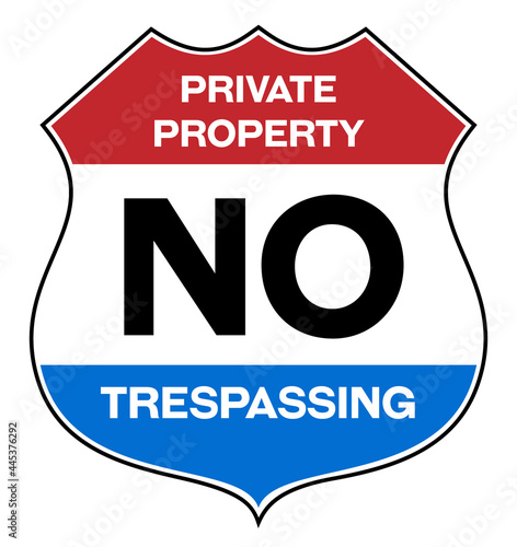 Private property no trespassing warning sign in english