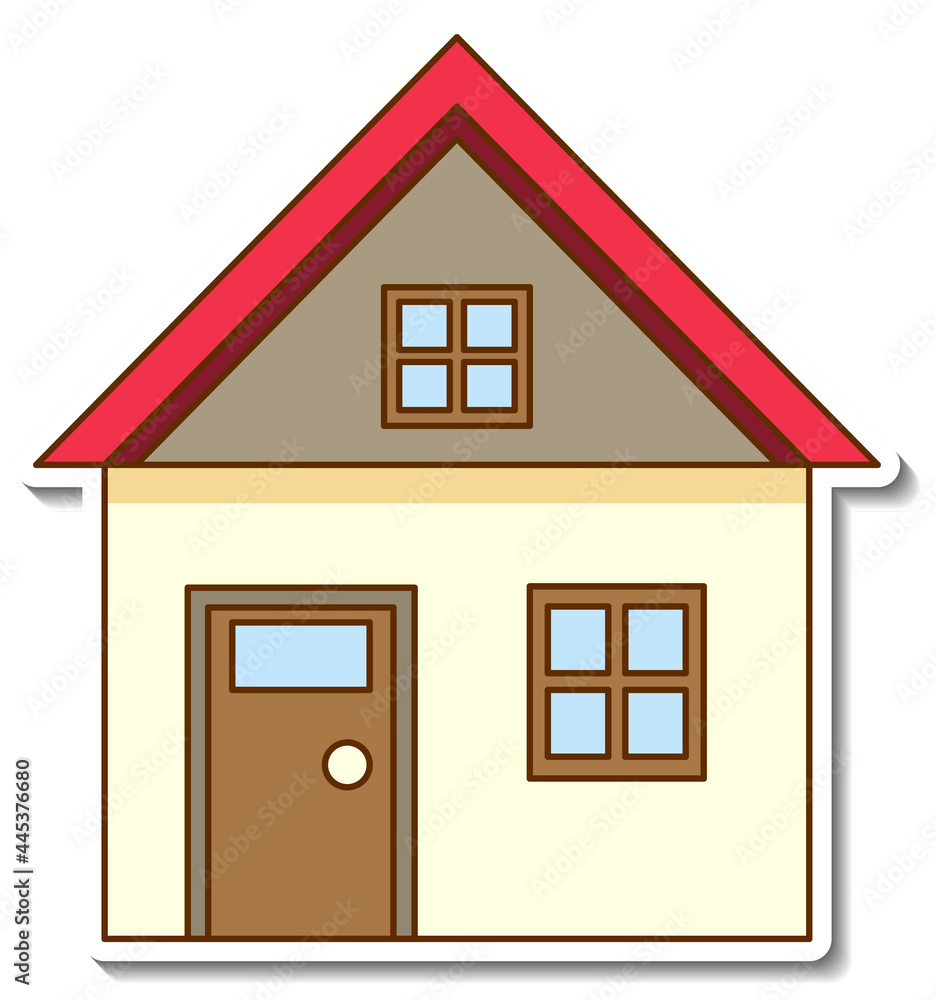 A sticker template with mini house isolated A sticker template with mini house isolated