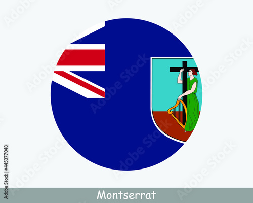 Free Download Montserrat Round Circle Flag. Montserratian Circular Button Banner Icon. EPS Vector - GFXLoad