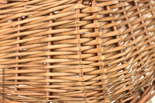 Part of a basket woven from a vine, close-up.