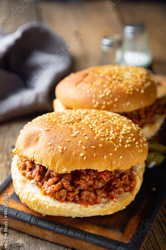 Canvas Print Sloppy joe sandwich with ground beef