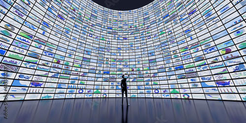 TV wall presenting financial charts