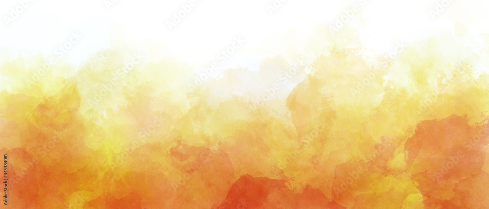orange yellow watercolor gradient background with clouds texture Stock ...