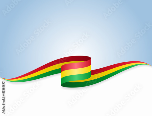 Bolivian flag wavy abstract background. Vector illustration. photo