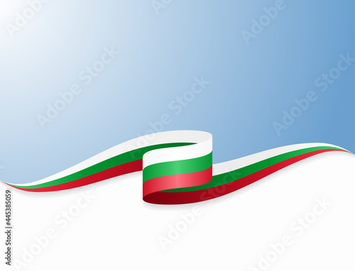 Bulgarian flag wavy abstract background. Vector illustration.