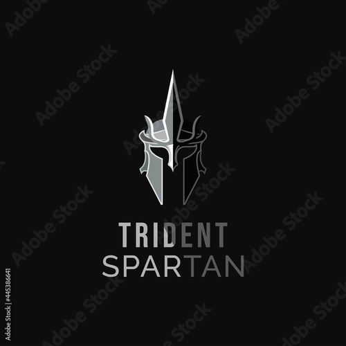 Trident Spartan logo design vector illustration