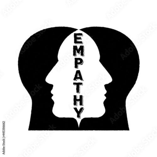 illustration of faces with the word empathy.