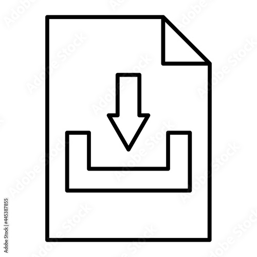 Vector File Download Outline Icon Design