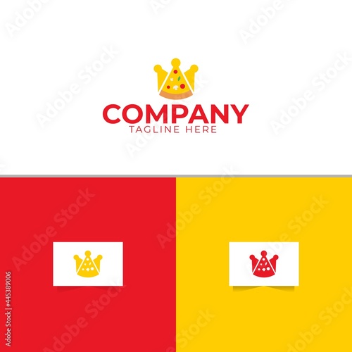 King Pizza Logo Design Template Vector