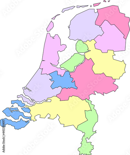 Vector map of the Netherlands Holland to study with outline