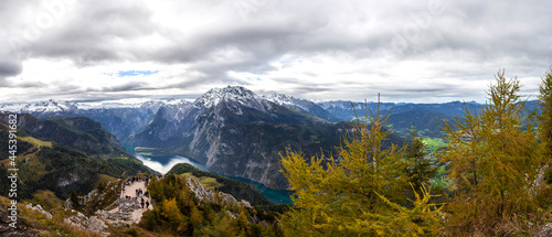 Panorama view from Jenner mountain to lake Königssee in Bavaria, Germany © BirgitKorber